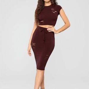 Fashion Nova set a skirt and a crop top New with tags